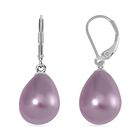 Lila Muschelkernperle Ohrringe 925 Silber rhodiniert