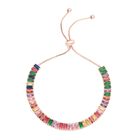 Mehrfarbiges Zirkonia Armband, ca. 15.25 cm, reines Messing ca. 19,50 ct