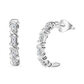 Weiße kubische Zirkonia-Ohrringe - 0,45 ct.