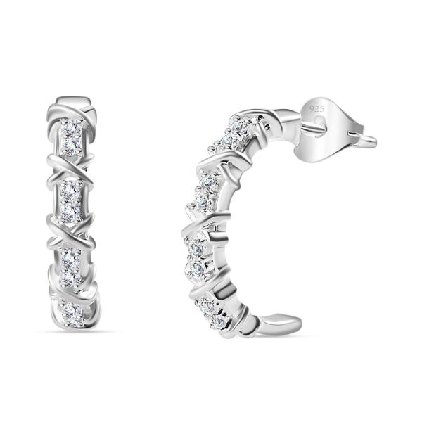 Wei&szlig;e kubische Zirkonia-Ohrringe - 0,45 ct.