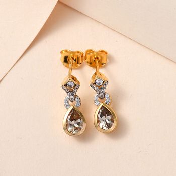 AAA Turkizit und wei&szlig;er Zirkon-Ohrringe - 1,73 ct.