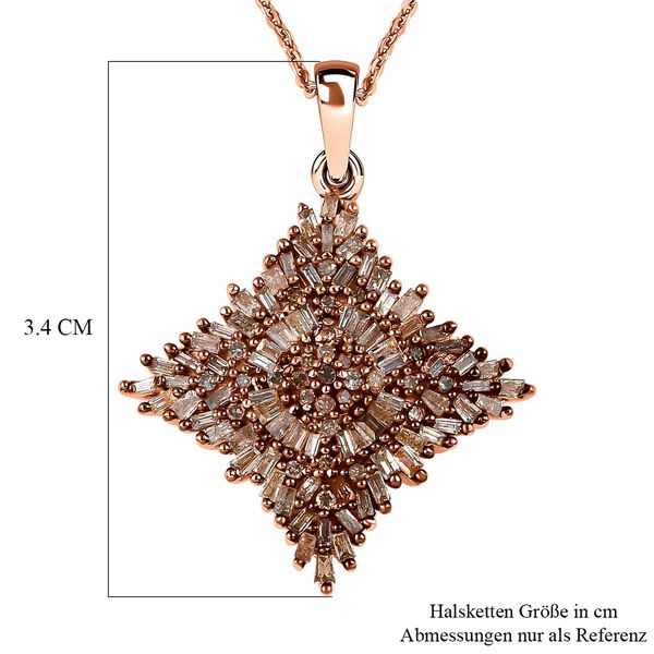 Nat&uuml;rlicher Champagner Diamant Anh&auml;nger mit 50cm Kette - 1 ct. image number 7