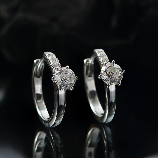 D’Joy Moissanit Ohrringe, 925 Silber platiniert - 1,12 ct. image number 2