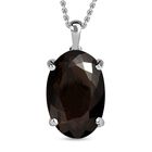 Rauchquarz Anhänger mit Kette, 925 Silber platiniert ca. 15.00 ct