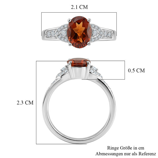 Madeira Citrin und Zirkon Solit&auml;r Ring 925 Silber Platin-&Uuml;berzug image number 7
