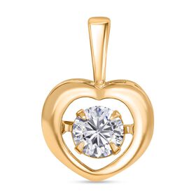 D Joy Moissanit Anhänger 925 Silber 750 Gelb Vergoldet ca. 0.43 ct