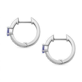 AAA Tansanit und Zirkon Ohrringe - 0,83 ct.