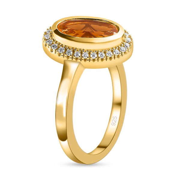 Purpurroter Feueropal, 925 Silber Gelbgold Vermeil, ca. 1.79 ct image number 5