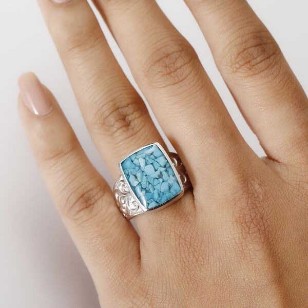 Sleeping Beauty Matrix Türkis Ring 950 Kupfer (Größe 17.00) ca. 10.00 ct image number 3