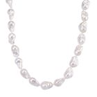 Exklusives Angebot- Weiße Süßwasser Barockperle Collier, ca. 45 cm mit 5 cm Extender, 925 Silber rhodiniert, (Perlenröße ca. 18-19 mm x 24-30 mm)