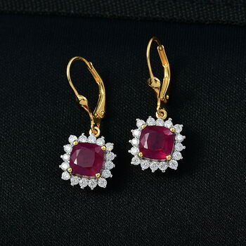 D'Joy AA afrikanische Rubin und Moissanit Ohrringe - 5,78 ct.