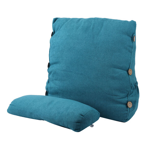 Ergonomisches Kissen aus Samt, Petrol image number 2