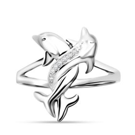 LUSTRO STELLA - Weißer Zirkonia Ring 925 Silber rhodiniert (Größe 21.00)