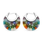 Murano-Stil Glas, mehrfarbige Glas-Ohrringe, Edelstahl
