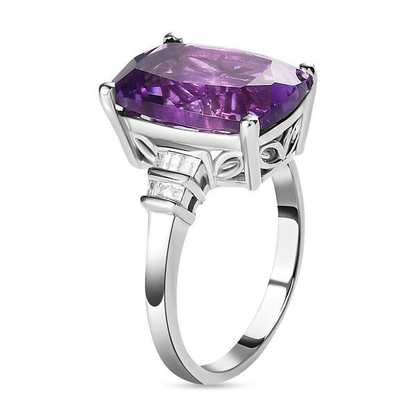 Natürlicher, marokkanischer Amethyst und Diamant-Ring - 7,08 ct. image number 5
