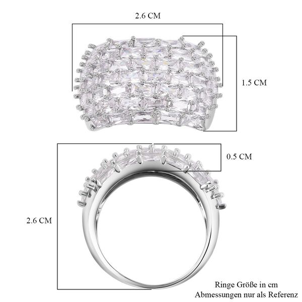 Wei&szlig;er Zirkonia Ring Nickelfreies Messing (Gr&ouml;&szlig;e 17.00) image number 5