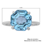Himmelblauer Topas Solitär Ring 925 Silber platiniert  ca. 9,34 ct image number 4