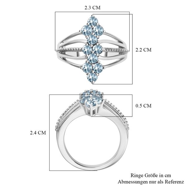 Himmelblauer Topas Ring Messing (Größe 19.00) ca. 1,38 ct image number 6