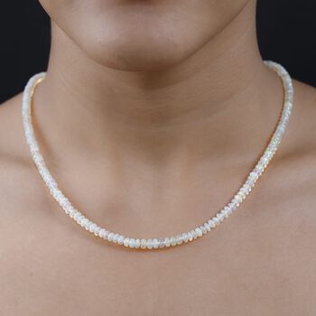 LUXORO zertifiziert und gepr&uuml;ft AAAA nat&uuml;rliche, &auml;thiopische Welo Opal Halskette in 585 Gold, 45+5 cm - 40 ct.