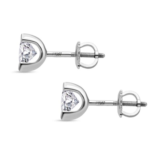 LUXURIANT SGL zertifizierte VS-EF Labor Diamant Ohrringe in 950 Platin - 1 ct. image number 3