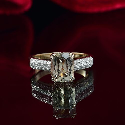AAA Turkizit, Weißer Diamant Ring 585 Gold (Größe 17.00) ca. 2,60 ct image number 1