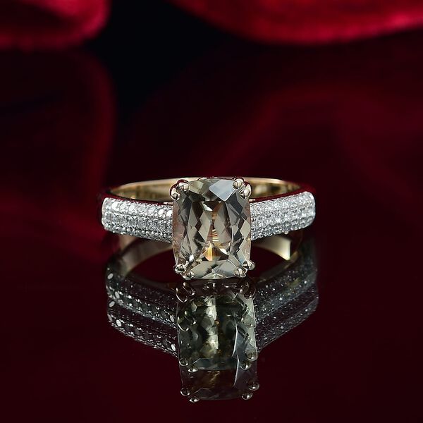 AAA Turkizit, Wei&szlig;er Diamant Ring 585 Gold (Gr&ouml;&szlig;e 17.00) ca. 2,60 ct image number 1