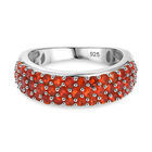 Mexikanischer Kirschfeuer-Opal Ring 925 Silber rhodiniert (Größe 20.00) ca. 1.29 ct