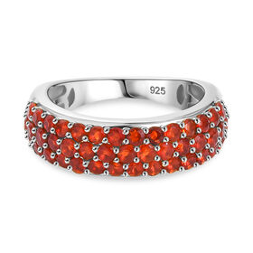 Mexikanischer Kirschfeuer-Opal Ring 925 Silber rhodiniert (Größe 19.00) ca. 1.29 ct
