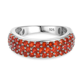 Mexikanischer Kirschfeuer-Opal Ring 925 Silber rhodiniert (Gr&ouml;&szlig;e 17.00) ca. 1.29 ct