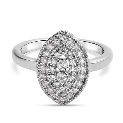 Diamant Ring 925 Silber platiniert (Größe 17.00) ca. 0,25 ct