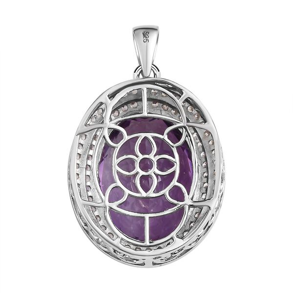 Lusaka Amethyst und Zirkon-Anhänger, 925 Silber platiniert ca. 19,39 ct image number 6