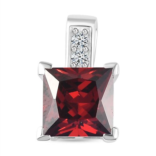 Roter und weißer Zirkonia-Anhänger - 4,36 ct. image number 0
