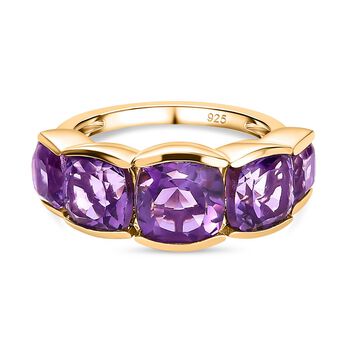 Afrikanischer Amethyst Ring, 925 Silber vergoldet, (Gr&ouml;&szlig;e 16.00), ca. 4.38 ct