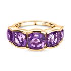 Afrikanischer Amethyst Ring, 925 Silber vergoldet, (Größe 16.00), ca. 4.38 ct