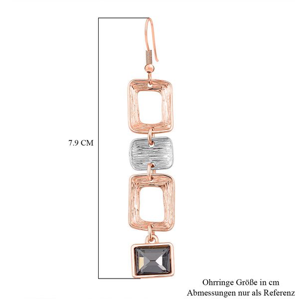 Geometrische Kristall-Ohringe in Roségold- und Silberton image number 5