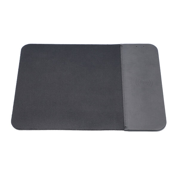 Kabelloses Ladeger&auml;t Mauspad, PU Holzmaserung, 30x22 cm, USB-Kabel 100 cm, Schwarz image number 3