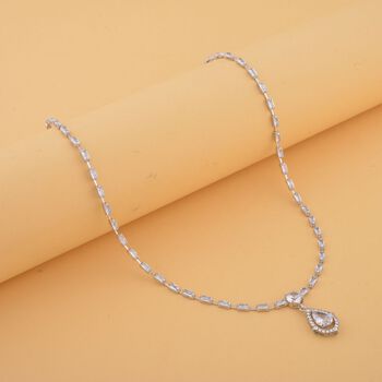 Zirkonia und Kristall Halskette, 50 cm - 8 ct.