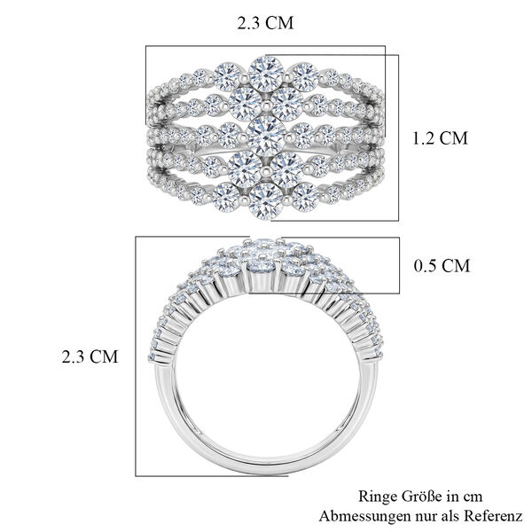 LUXURIANT DIAMOND - Lab Grown Diamant SI-GH SGL zertifiziert Ring 925 Silber Rhodiniert (Gr&ouml;&szlig;e 18.00) ca. 1,33 ct image number 6
