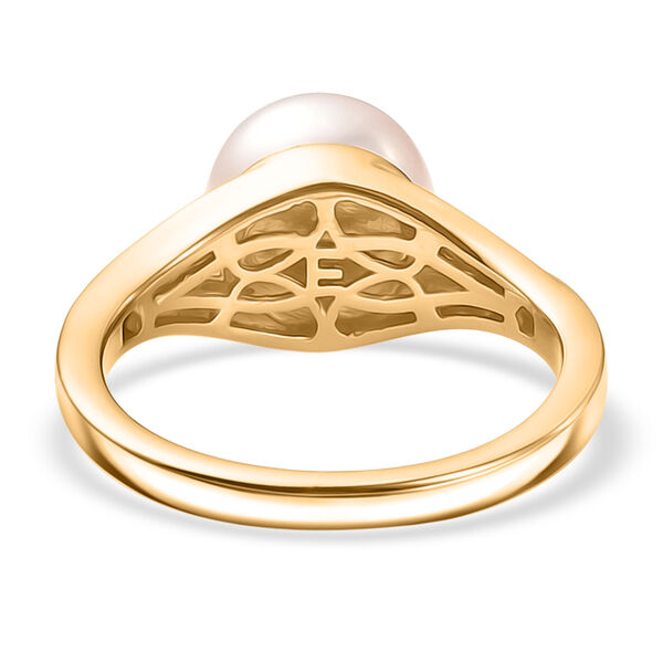 EverTrue Pfirsich S&uuml;&szlig;wasser Perle und Zirkon Ring image number 6
