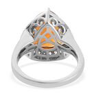 Madeira Citrin Halo Ring 925 Silber Platin-Überzug image number 4
