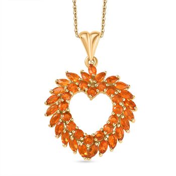 D'Joy AA Salamanca Feueropal Anh&auml;nger 925 Silber 750 Gelbgold Vermeil ca. 2,08 ct.