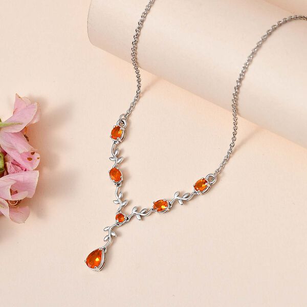 AA Salamanca Feueropal Halskette, 45 cm - 0,77 ct. image number 2