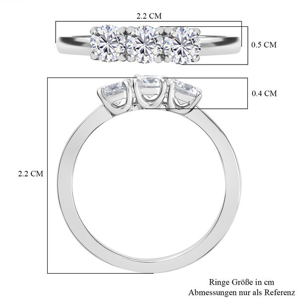 Moissanit Ring, 925 Silber platiniert - 0,68 ct. image number 6