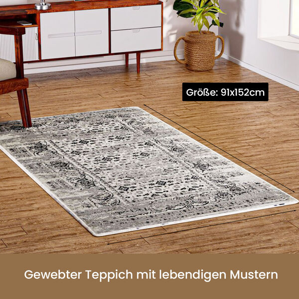 Gewebter Teppich, 91x152cm, Cr&egrave;me image number 2