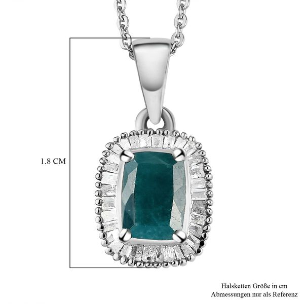 Nat&uuml;rlicher Grandidierit und wei&szlig;er Diamant-Anh&auml;nger mit Kette, 925 Silber platiniert ca. 1.61 ct image number 6