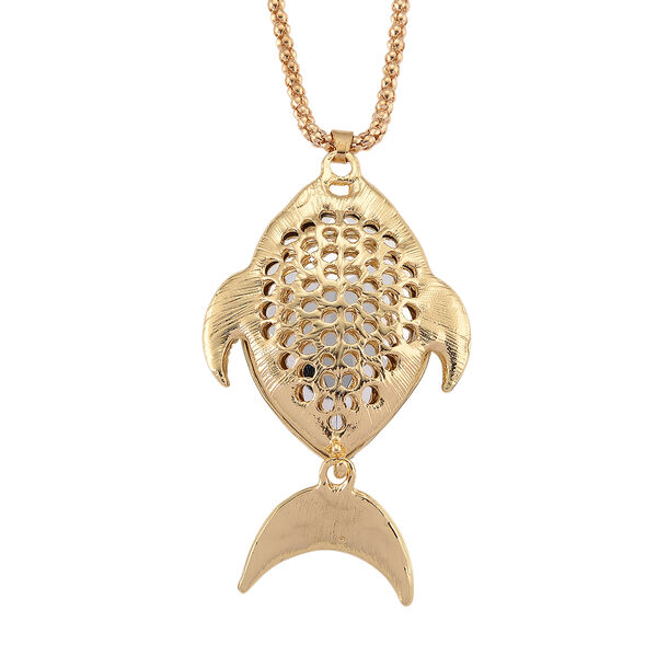 Mehrfarbiger Kristall Anh&auml;nger mit Kette ca. 63.5 cm + 5 cm Extender, Legierung Gelb image number 4