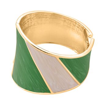 Emaille-Armreif im Colorblock-Design, 17cm, Gr&uuml;n