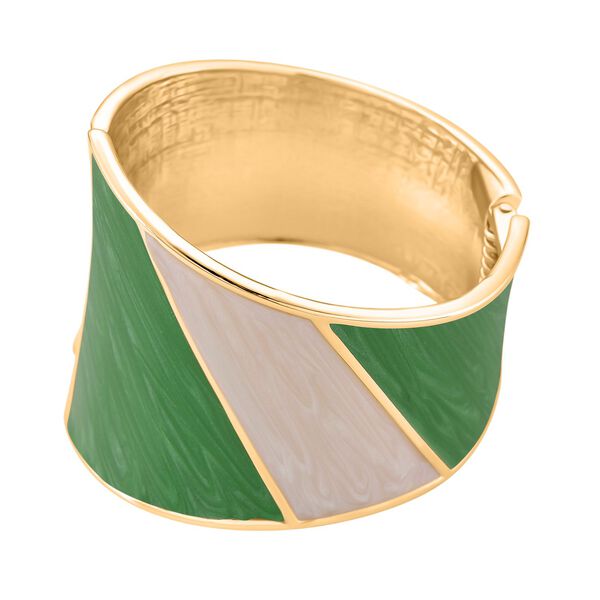 Emaille-Armreif im Colorblock-Design, 17cm, Gr&uuml;n image number 4