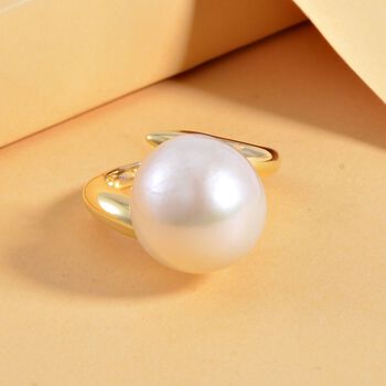 14-15mm wei&szlig;er Edison Perle-Ring