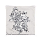 2er-Set, DIY Kissenbezug zum Bemalen mit 8 Textilfarb-Stiften, Größe 45x45 cm, Weiß, Schmetterling image number 3
